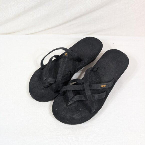 Teva Black Strappy Mush Sandals - Picture 1 of 4